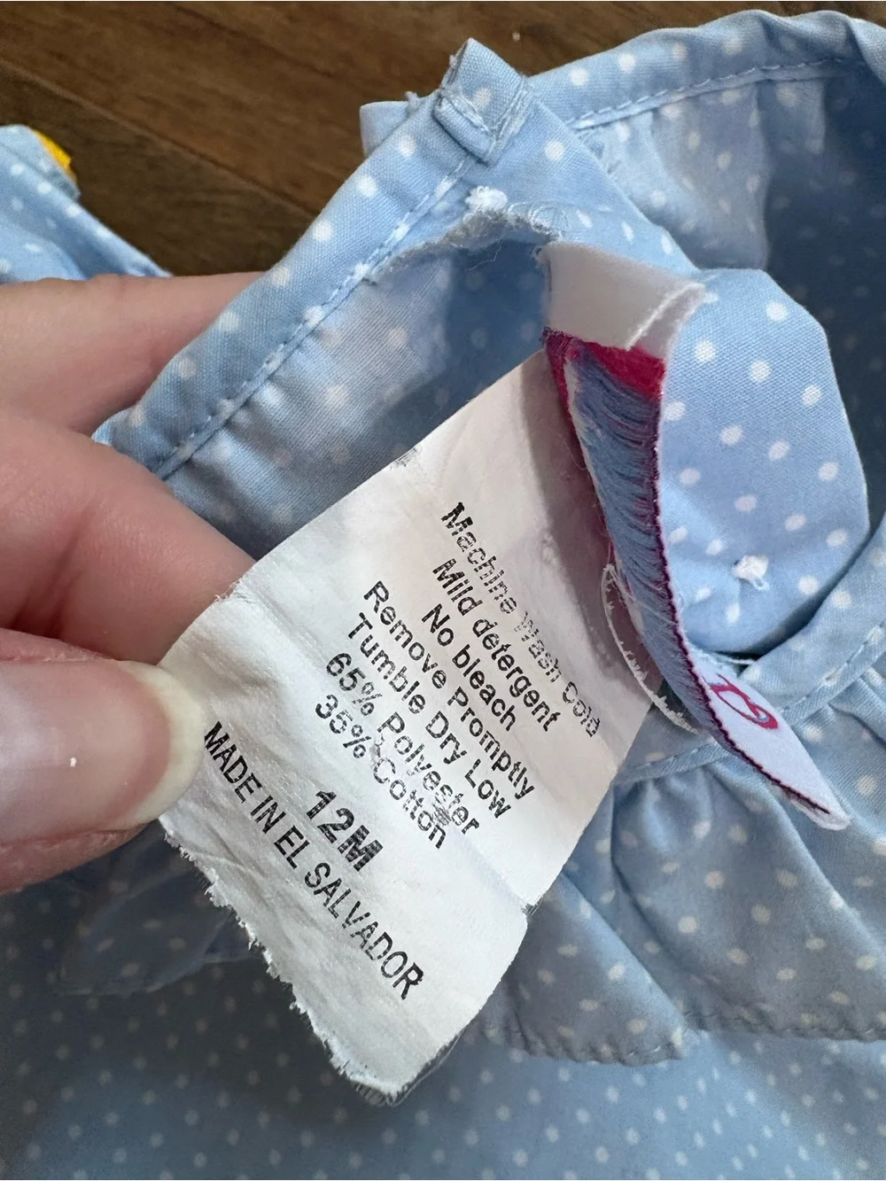 Posh Pickle 12M Baby Girl Smocked Giraffe 2pc Set Blue Polka Dot